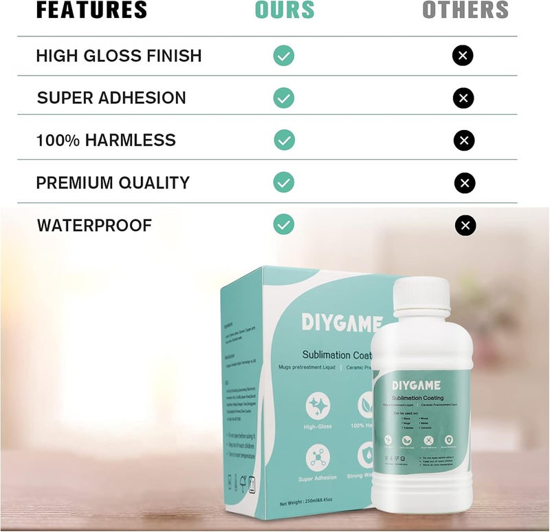 SLANZVAL 250 مل طلاء السوبليماشن للسيراميك، الأكواب، حافظات الهواتف، المعدن، الخشب، الزجاج، الجلد، الكؤوس، جميع الأسطح الصلبة - رذاذ السوبليماشن بلمسة نهائية لامعة عالية، مقاوم للماء ولصق فائق - Image 4
